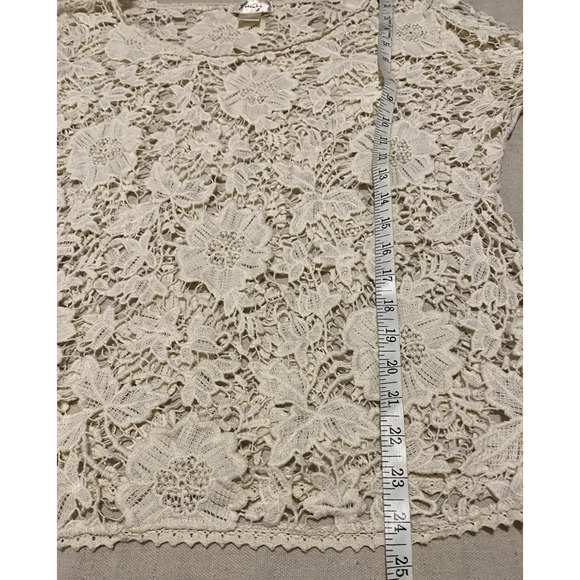 Freeway Womens Blouse Fairy Large Ivory Lace Feminine Boho Floral Festival Top - Picture 12 of 13
